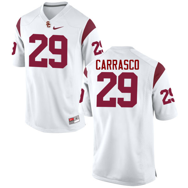Men #29 Kevin Carrasco USC Trojans College Football Jerseys-White - Click Image to Close